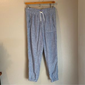 Athleta Blue Cabo Linen Joggers Size 6